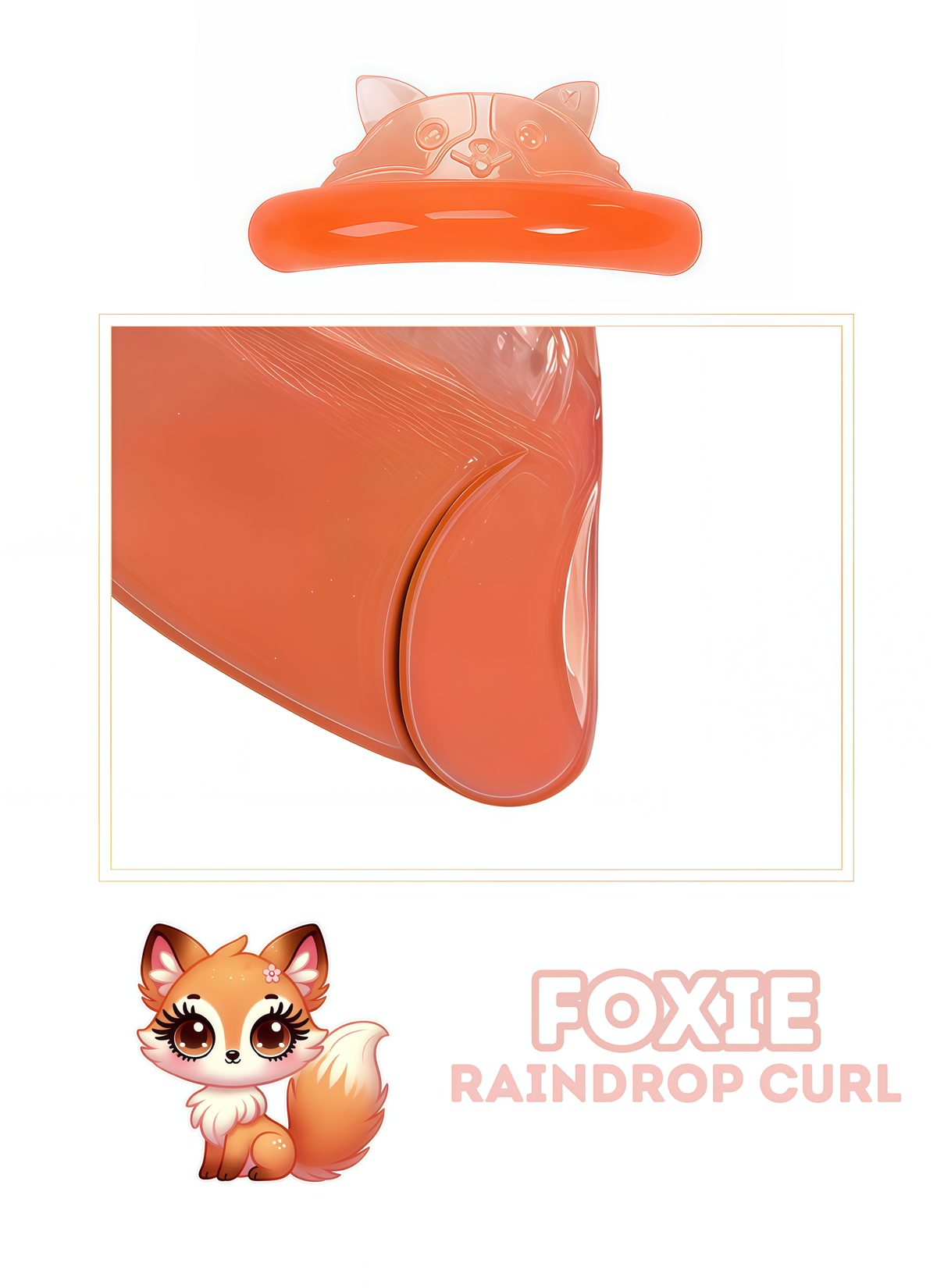 Foxie raindrop curl lash lift rod in orange