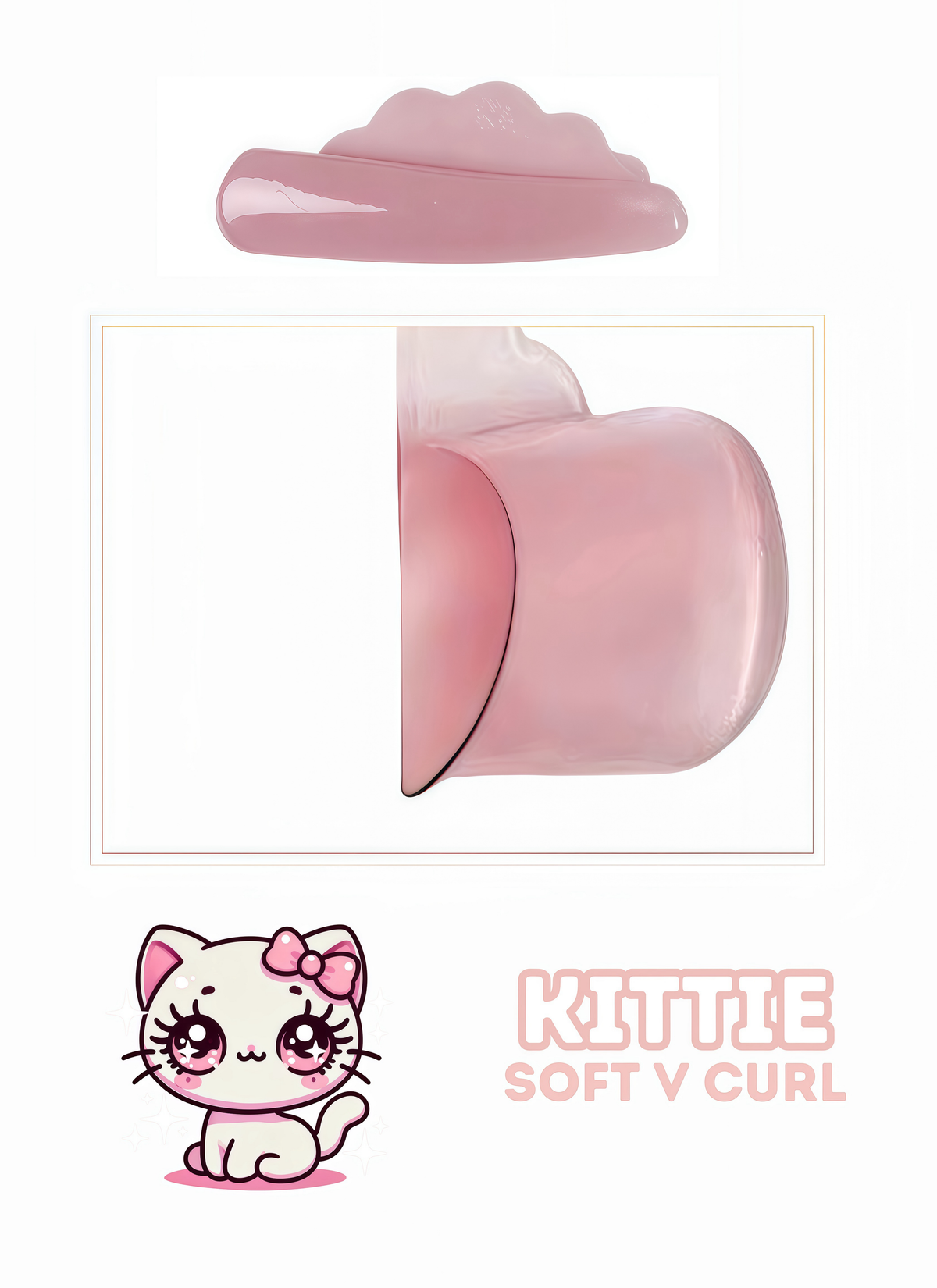 Kittie soft V curl lash lift rod in pink