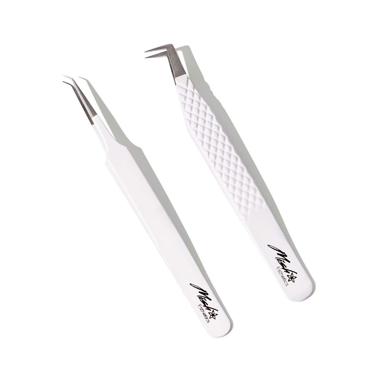 Matte White Duo, m.i.l.f. and curved iso tweezers