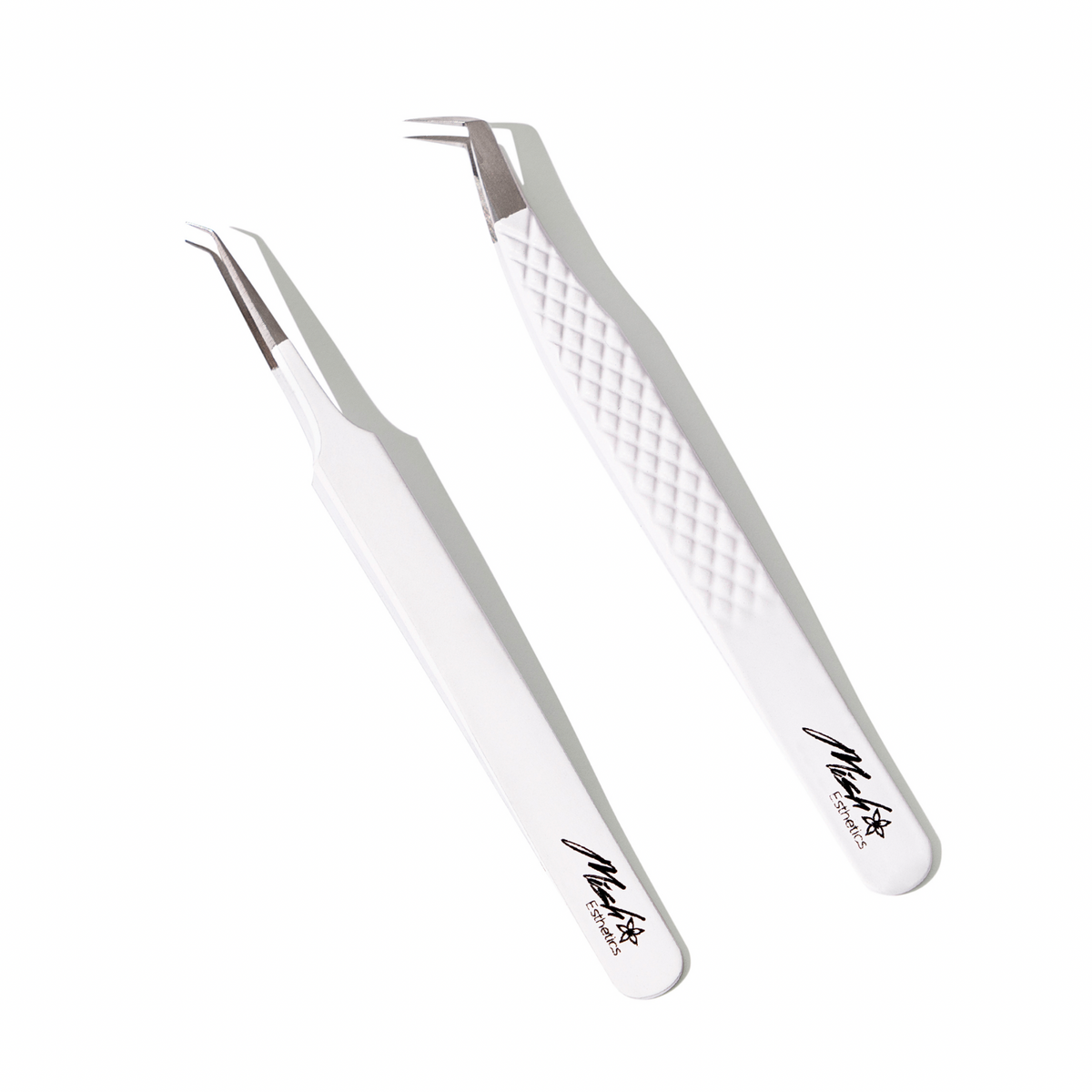Matte White Duo, Brio and curved iso tweezers