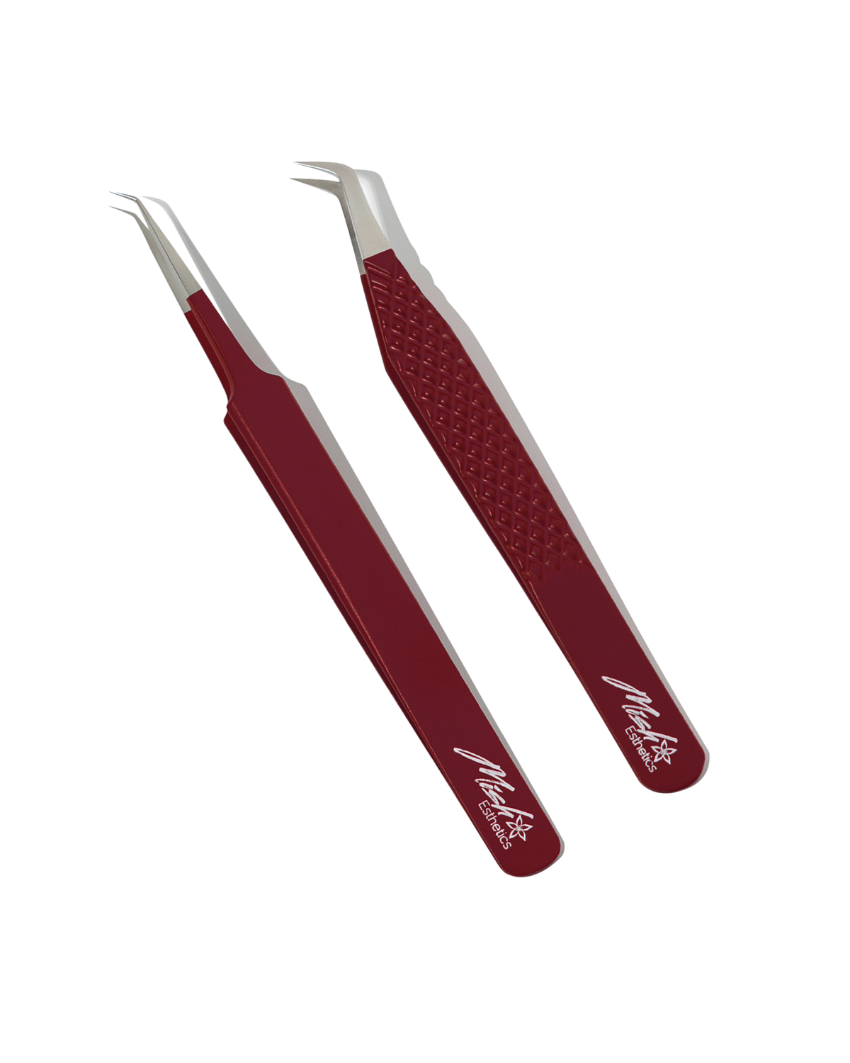 Maroon Duo, Panache and curved iso tweezers in maroon