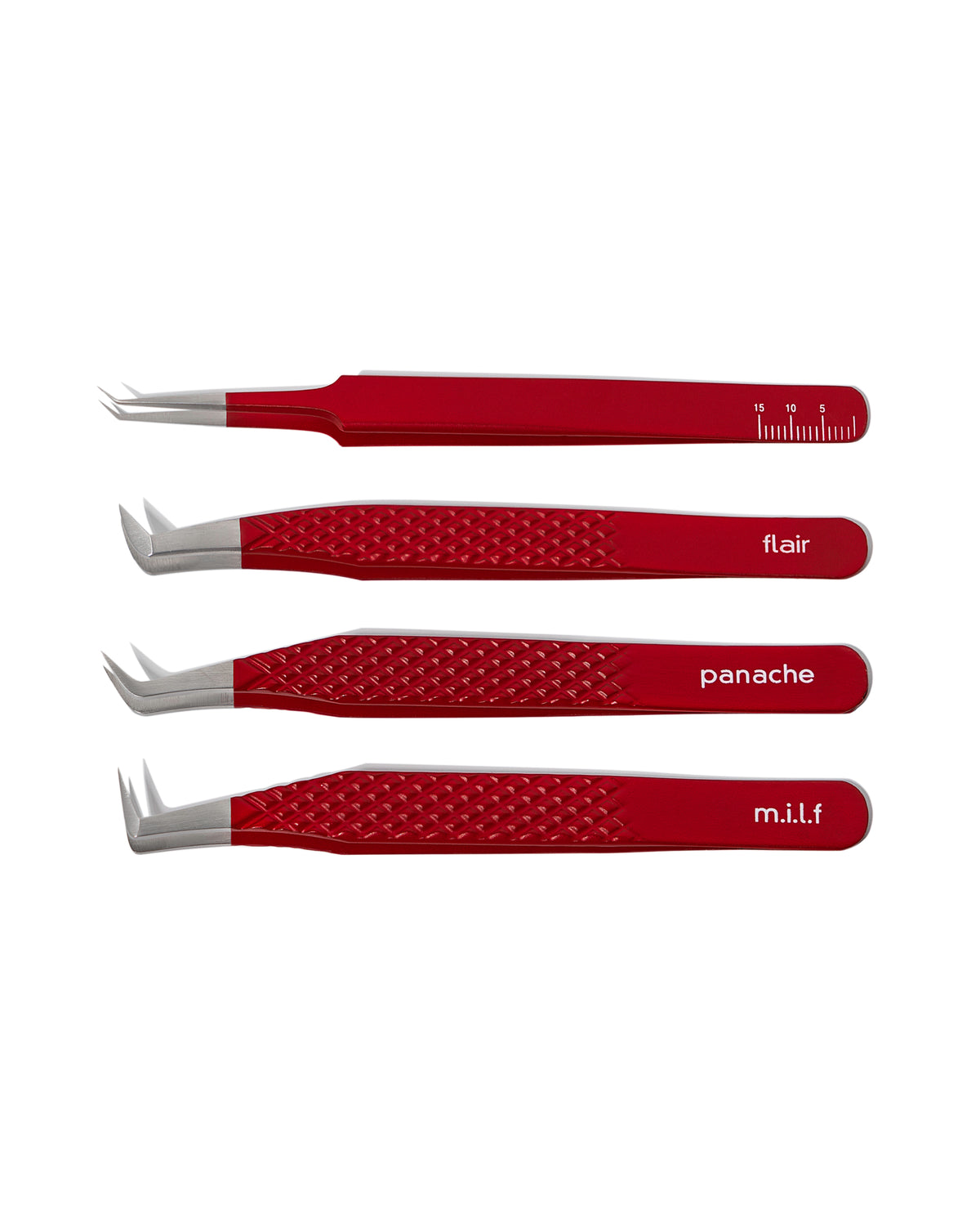Red Flame Collection, four lash tweezers