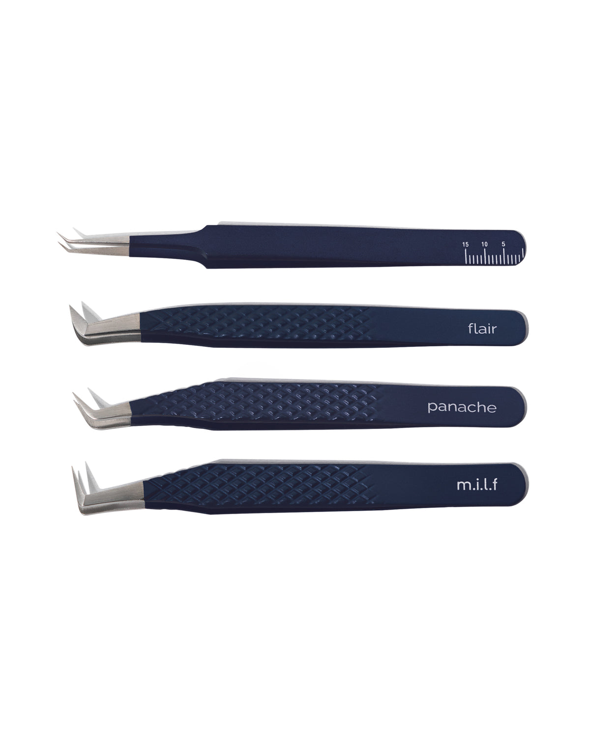 Midnight Blue Collection, four lash tweezers