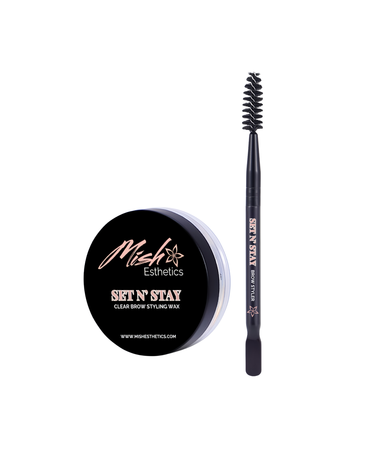 Set N' Stay Clear Brow Styling Gel with spoolie brush