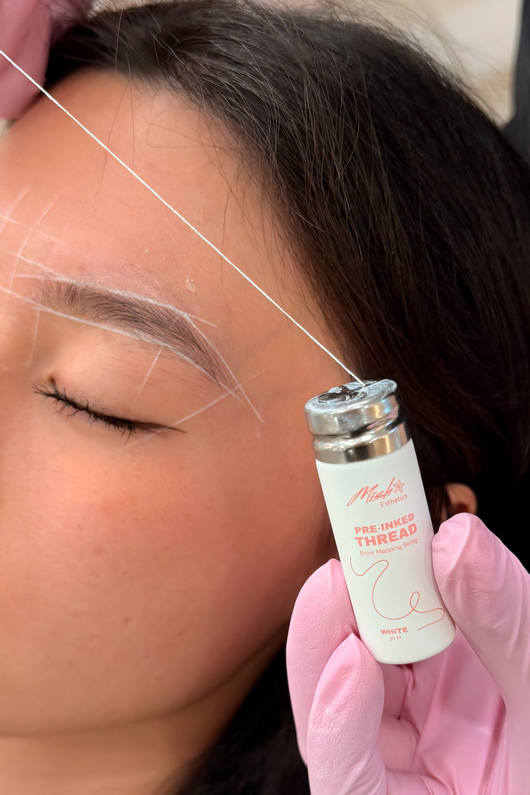 White Pre Inked Brow Mapping String