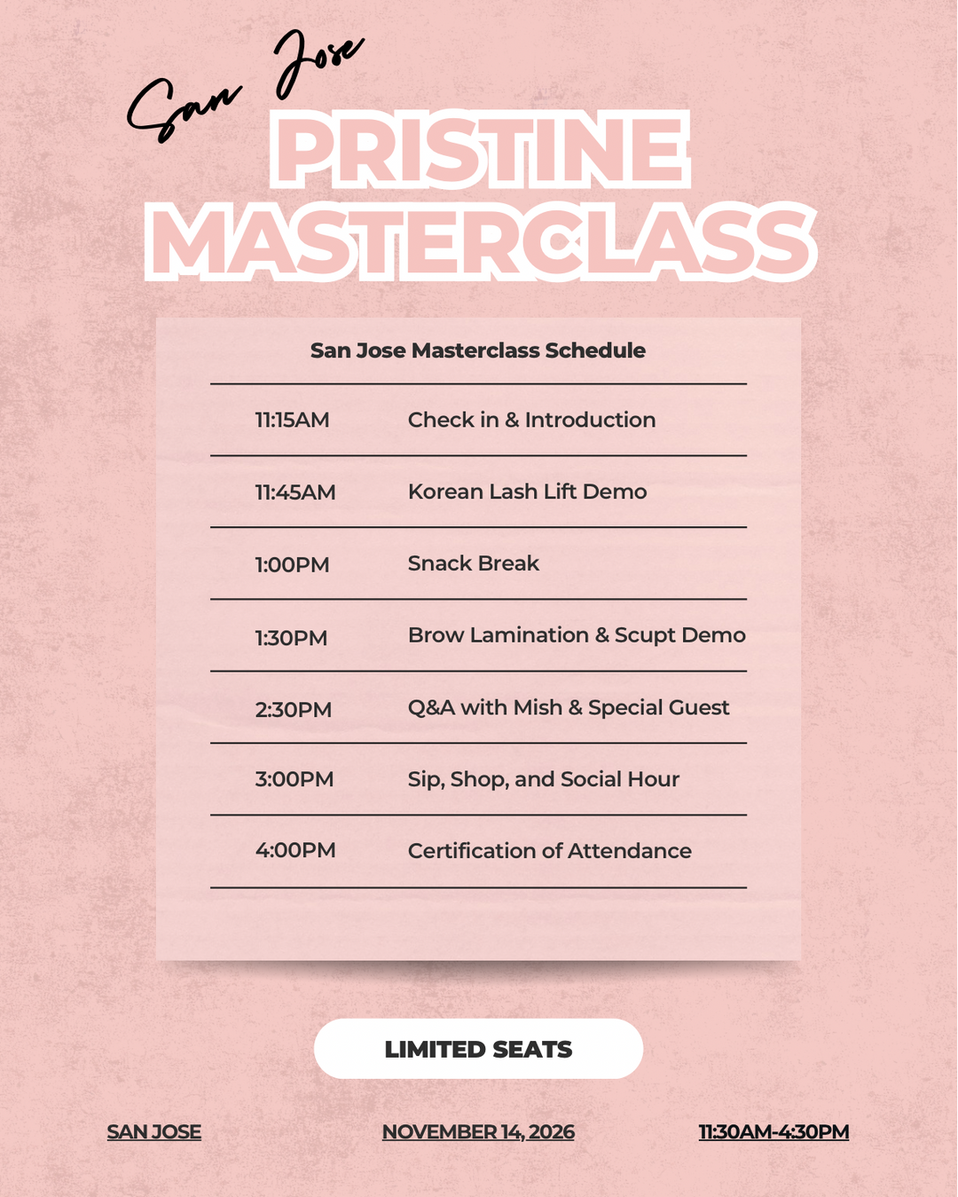 Pristine Korean Lash Lift + Brow Lamination Masterclass | SAN JOSE