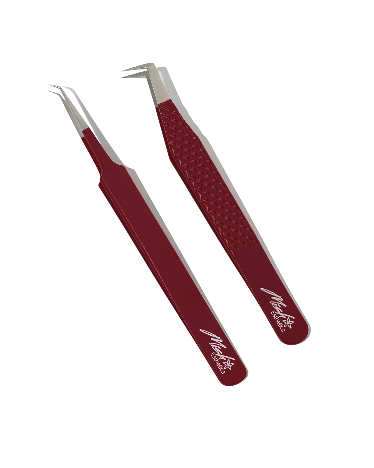 Maroon Duo, m.i.l.f. and curved iso tweezers in maroon