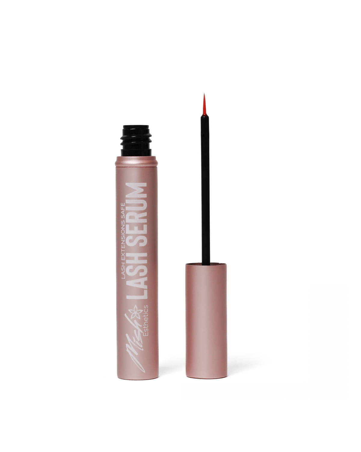Lash Growth Serum tube, open with the applicator
