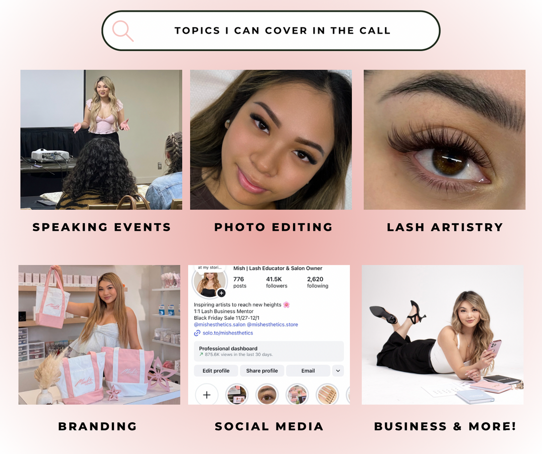 1-Hour Coaching Call with Mish – Personalized Lash & Beauty Salon Business Mentorship