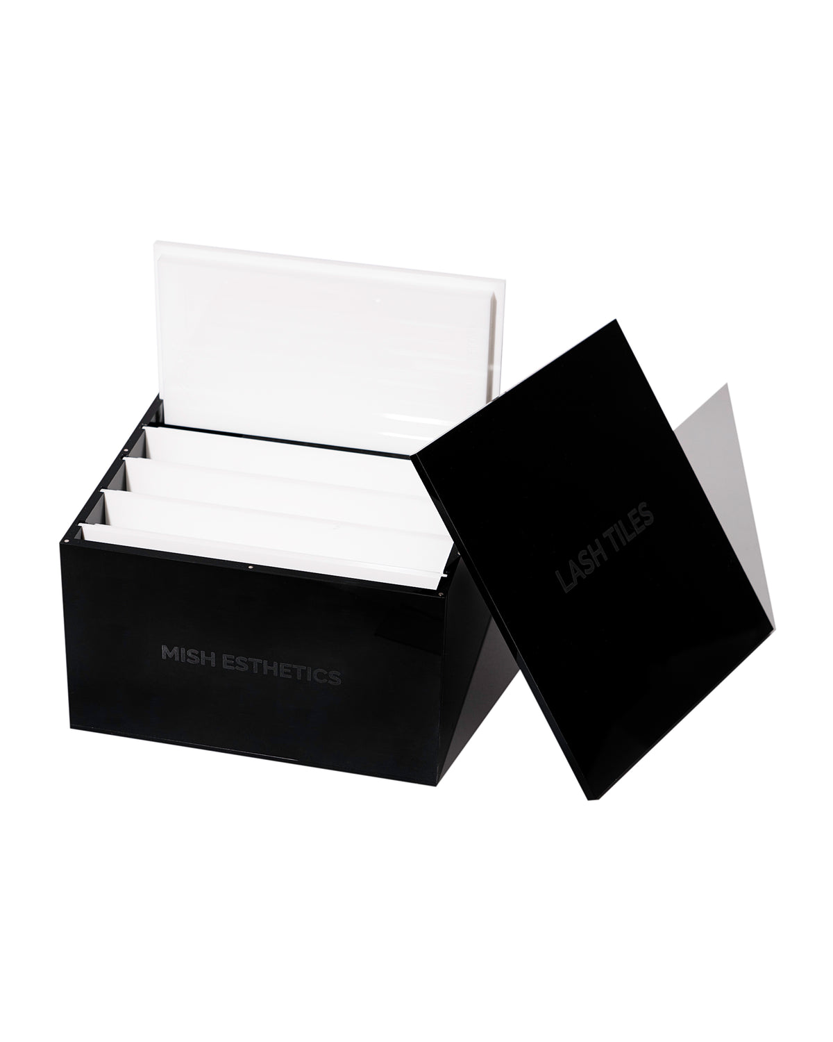 Lash Tile Box in black, open