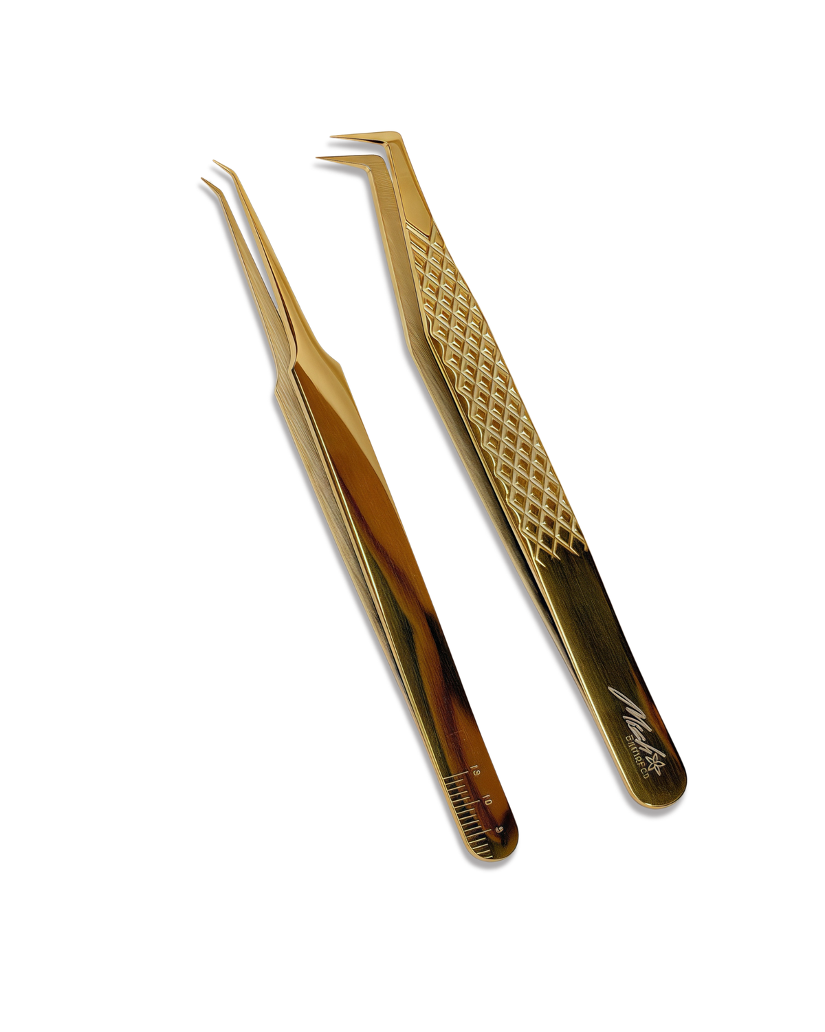 24k Gold m.i.l.f Duo, two gold lash tweezers