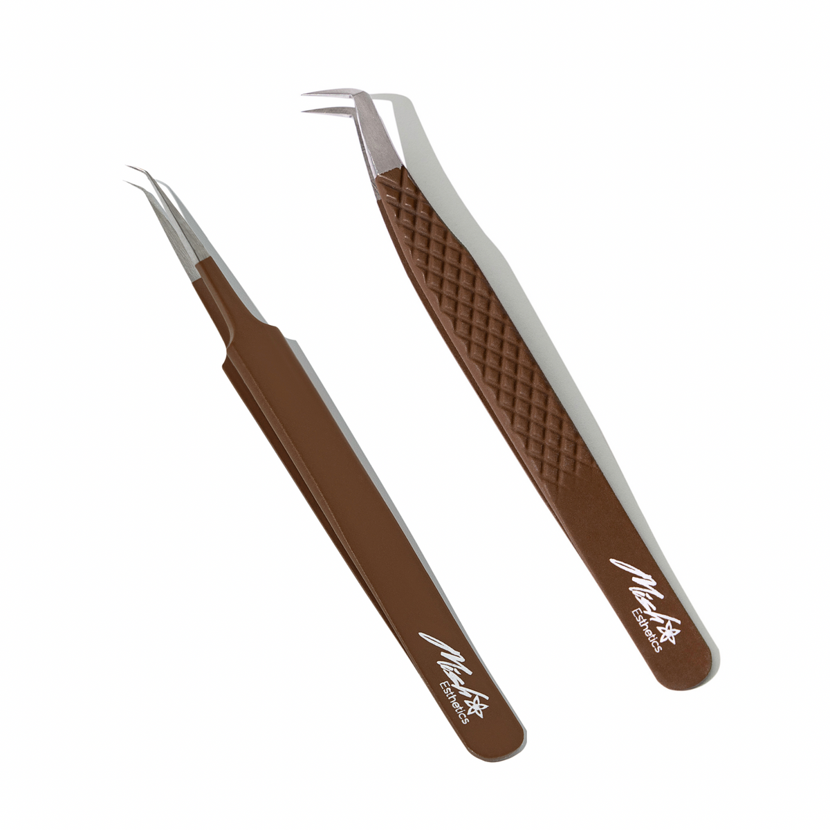 Coffee Brown Duo, Brio and curved iso tweezers