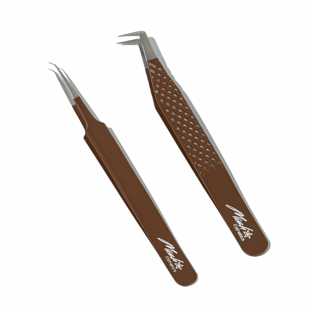 Coffee Brown Duo, m.i.l.f. and curved iso tweezers