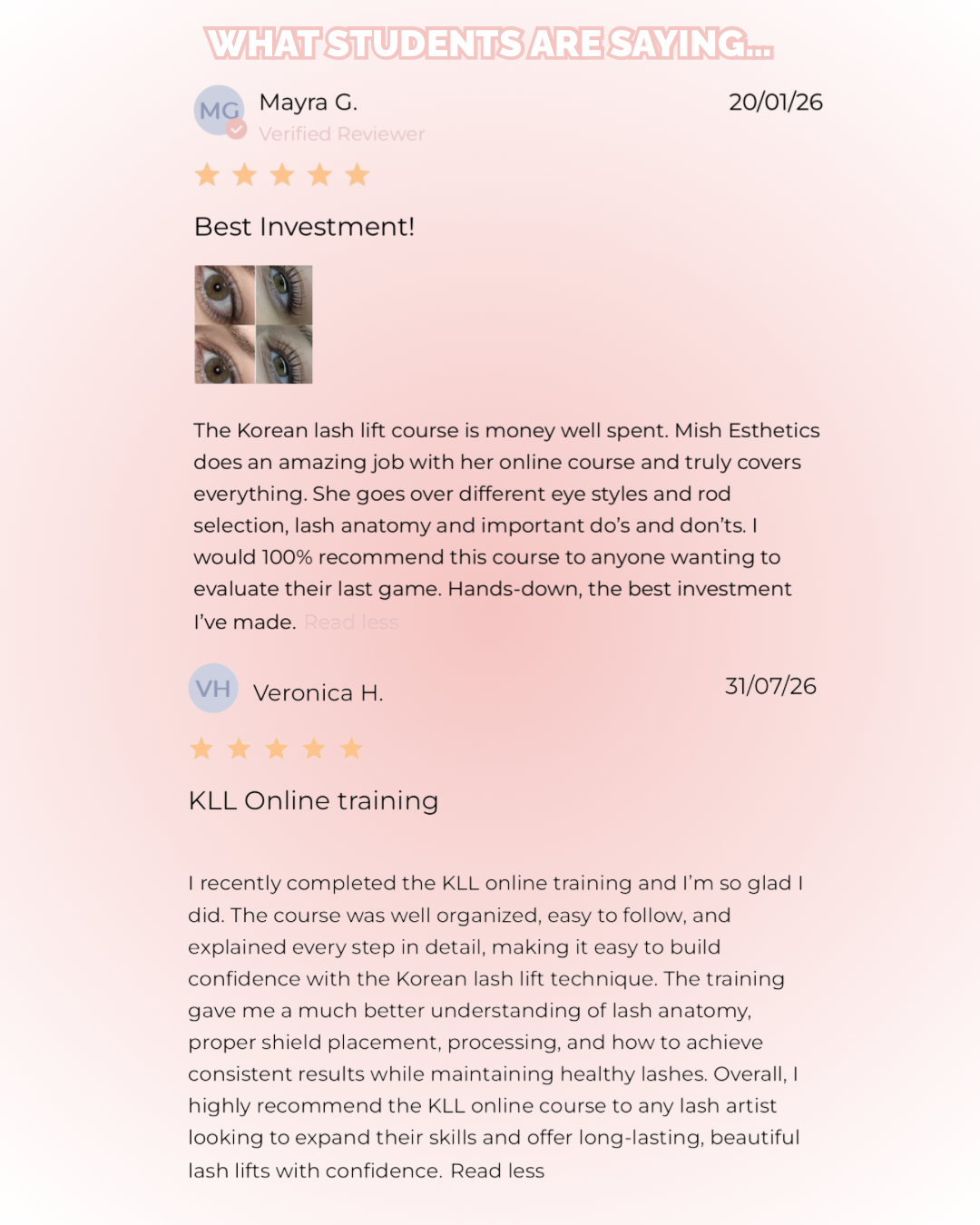 Korean Lash Lift Online Course