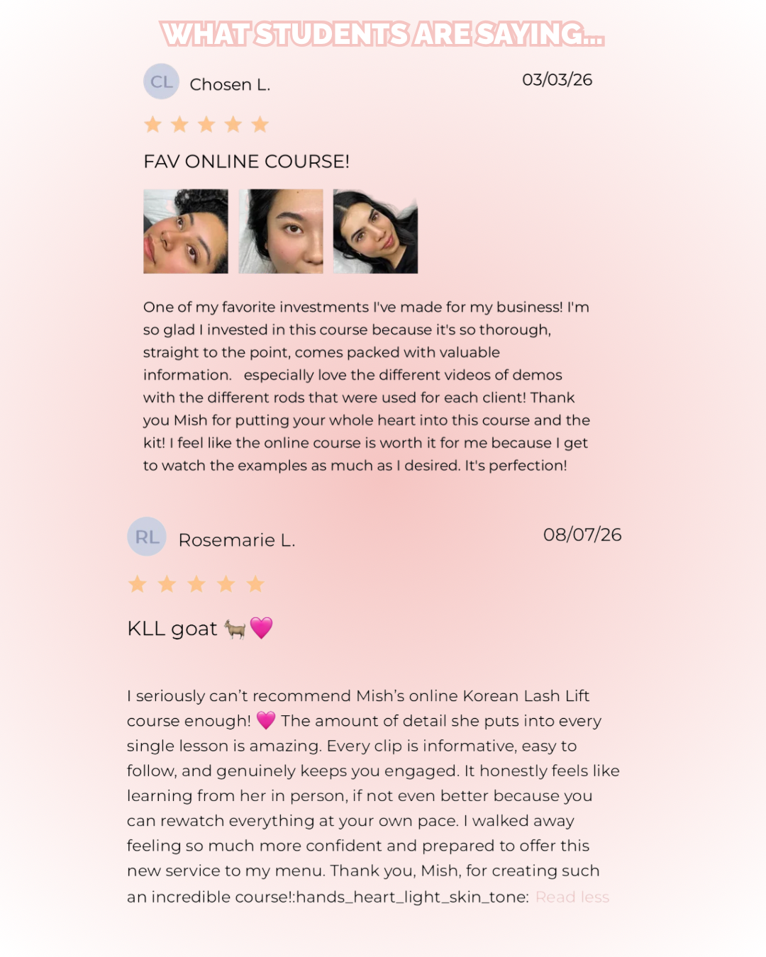 Korean Lash Lift Online Course
