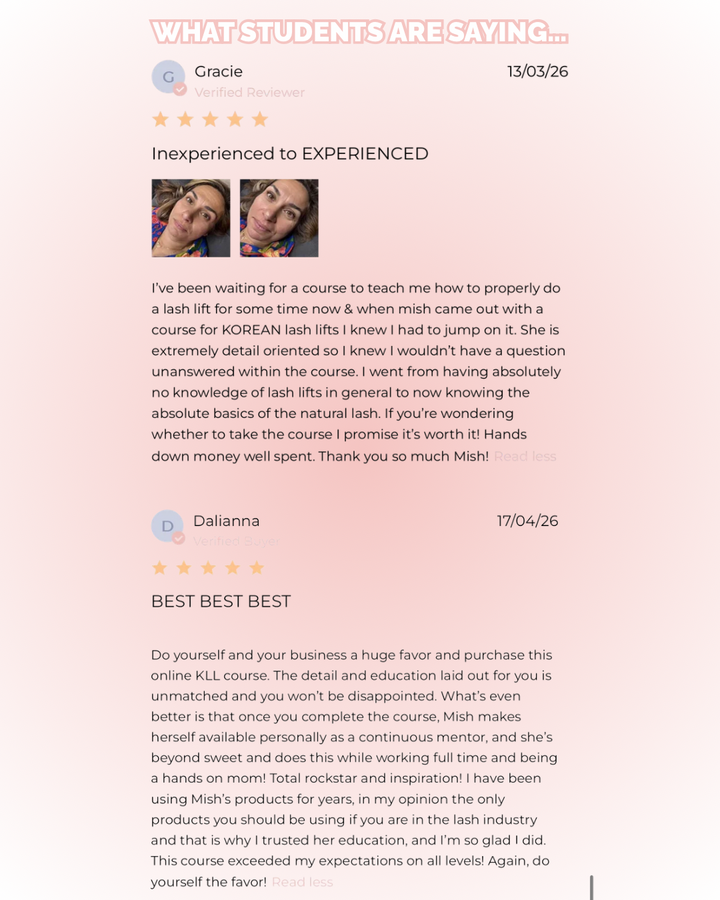 Korean Lash Lift Online Course