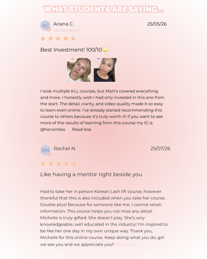 Korean Lash Lift Online Course
