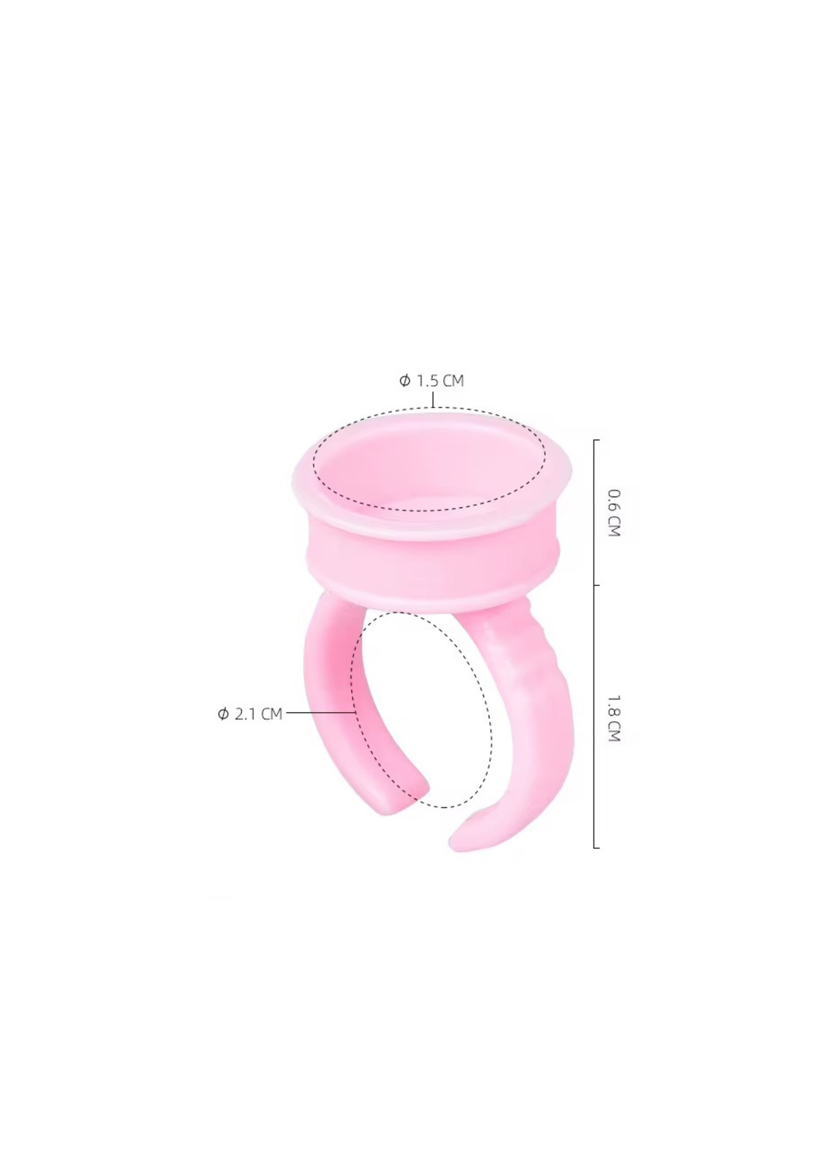 Pigment Tinting Ring with size measurements
