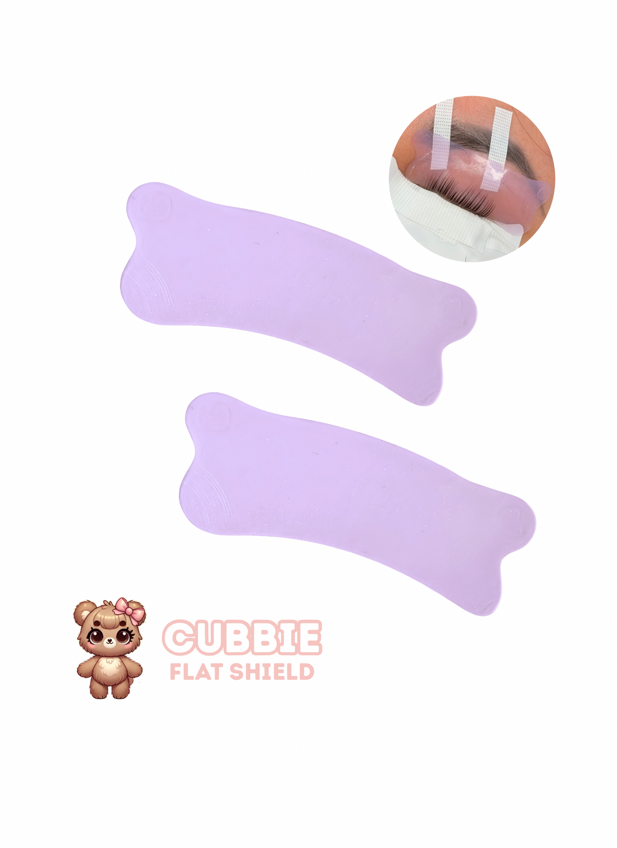 Cubbie Flat Shields in purple for lash lifts