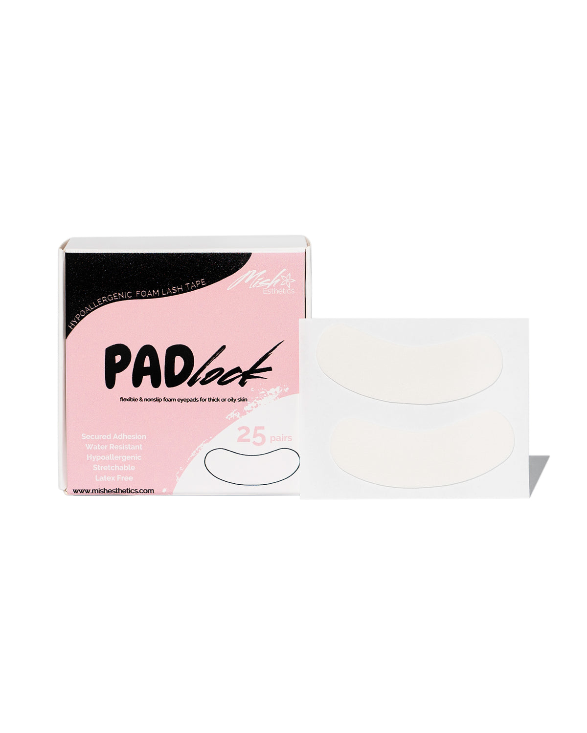 PADlock Foam Tape 25 pack box with under eye pads