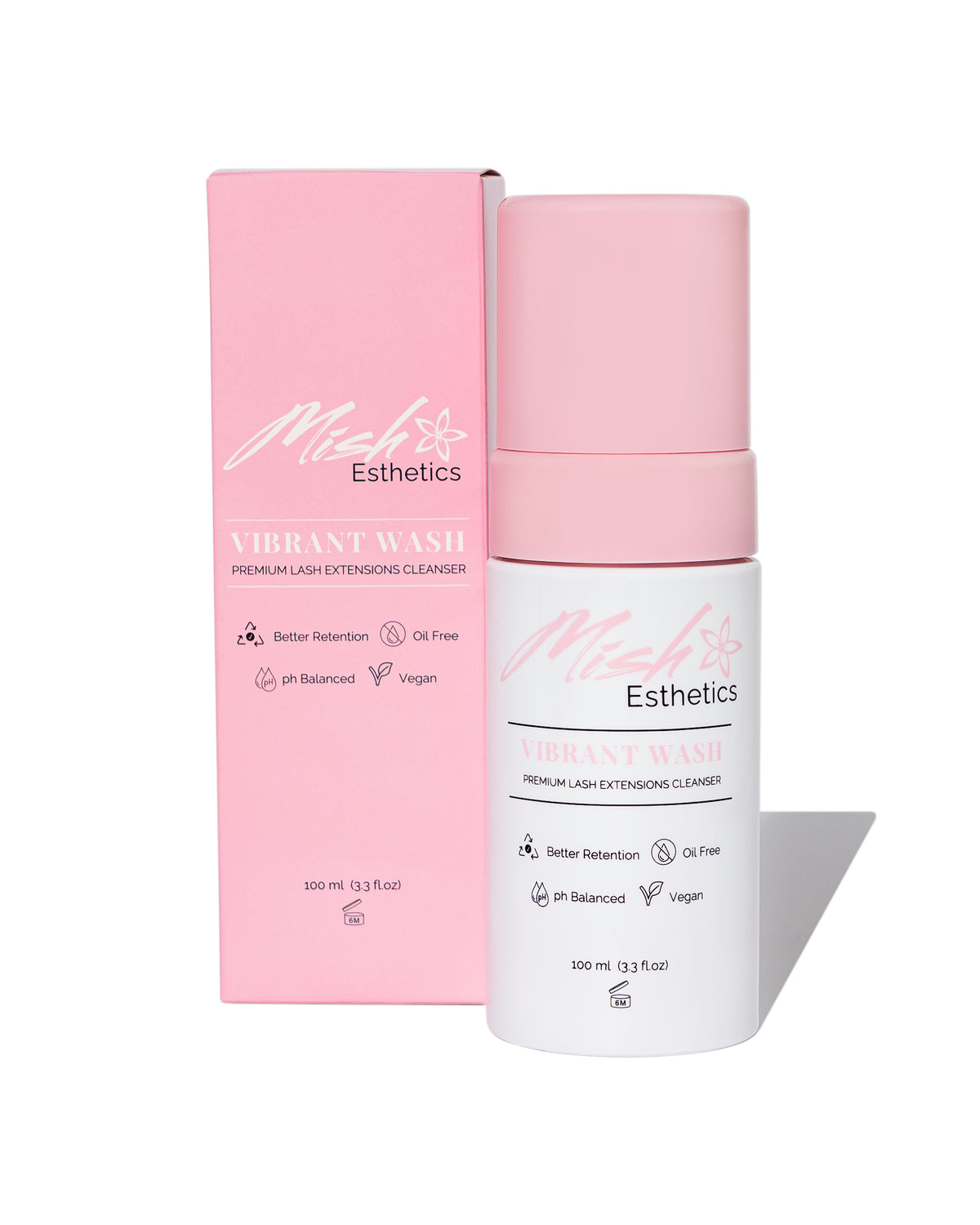 Vibrant Lash Cleanser foam bottle and box